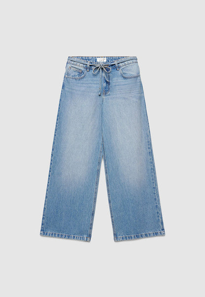 Women's Tie-Front Wide Leg Denim