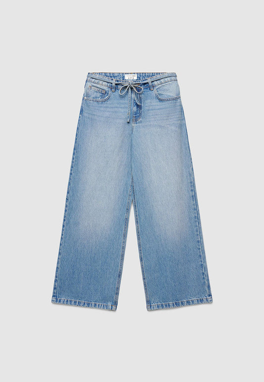 Women's Tie-Front Wide Leg Denim
