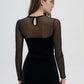 Women's Bodysuit with cups and sheer panels
