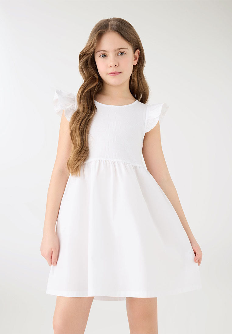 Skater Dress with Ruffle Sleeve for Girls