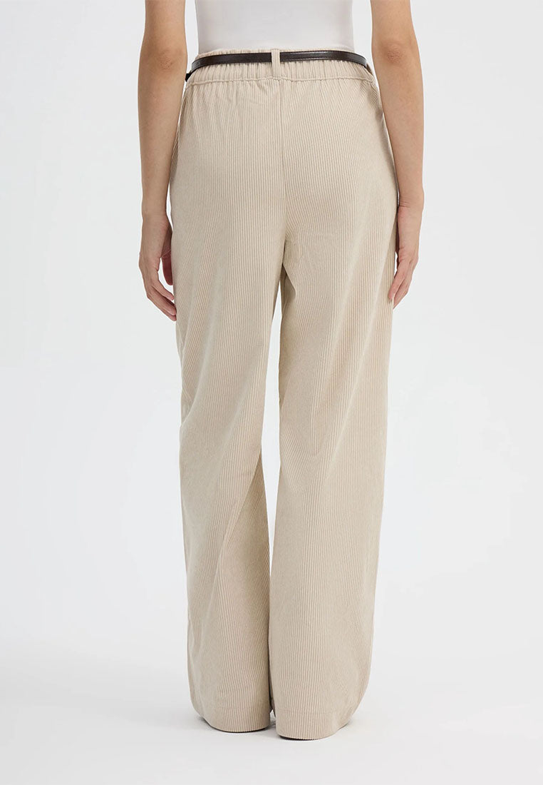 Women's Wide-leg corduroy trousers with belt