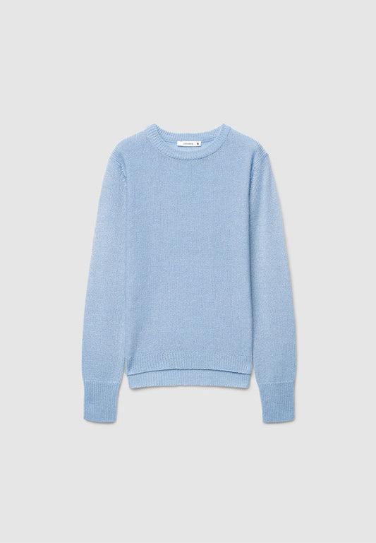 Women's Shimmer effect crew neck sweater