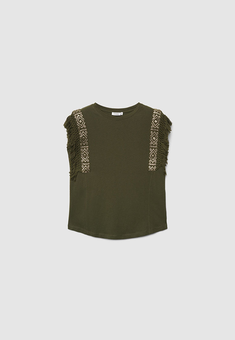 Women's Loose-fitting T-shirt with Embroidery