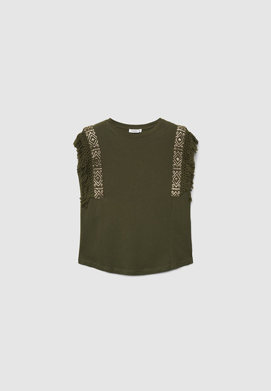 Women's Loose-fitting T-shirt with Embroidery