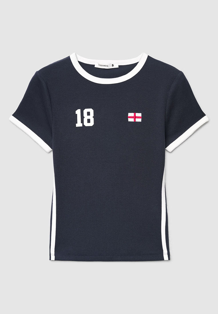 Women's Crop Short Sleeves Printed T-Shirt