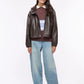 Women's Bomber Jacket with Hood and Snap Buttons