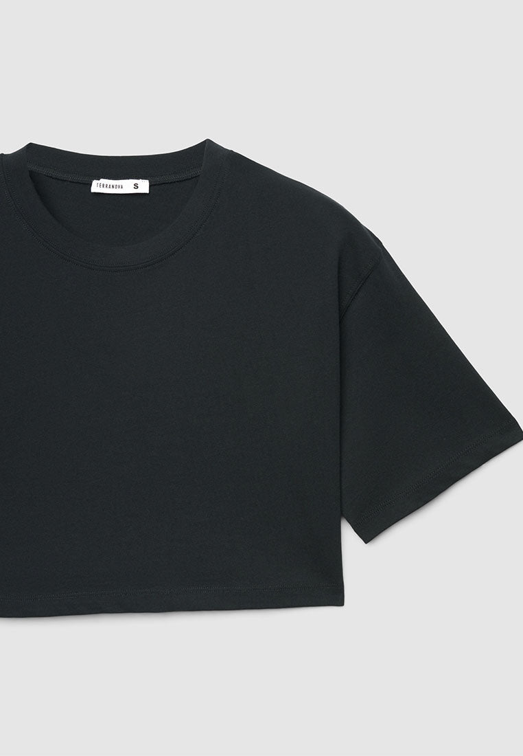 Solid Colour Crop Top T-shirt