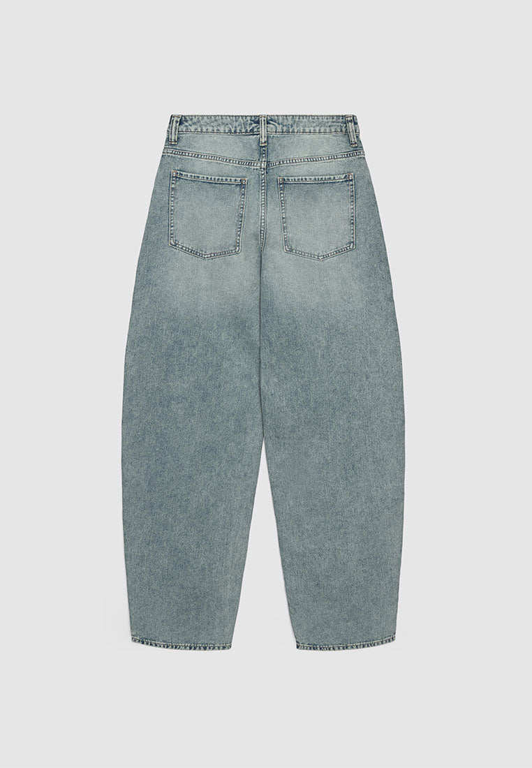 Women's Sparkly Barrel Leg Tapered Jeans