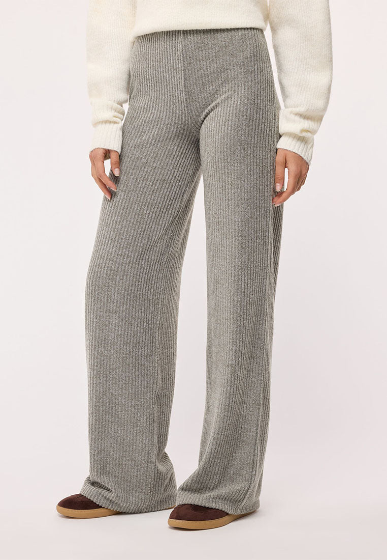 Women's Ribbed Maxi Wide Leg Trousers