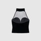Women's Halter top with tulle insert