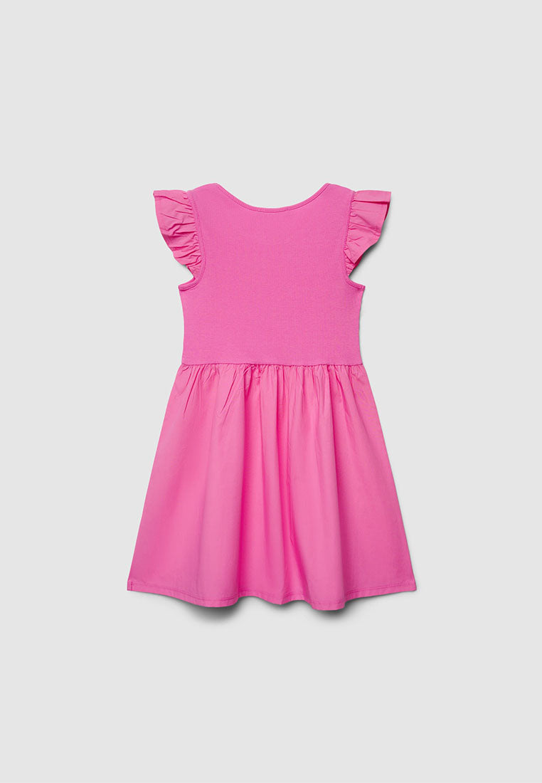 Skater Dress with Ruffle Sleeve for Girls