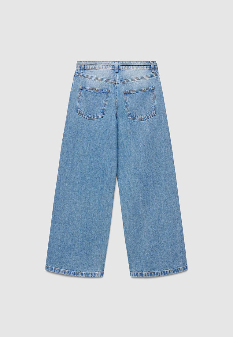 Women's Tie-Front Wide Leg Denim