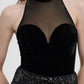 Women's Halter top with tulle insert