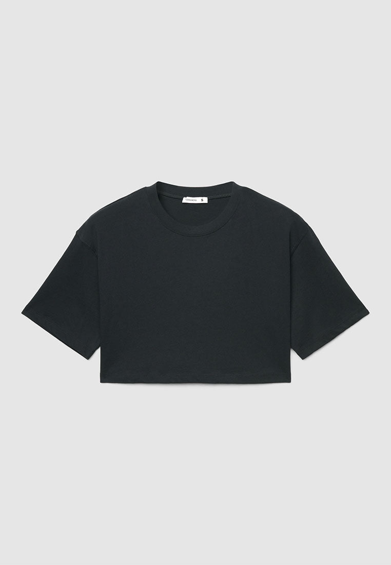 Solid Colour Crop Top T-shirt