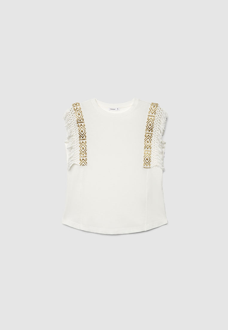 Women's Loose-fitting T-shirt with Embroidery