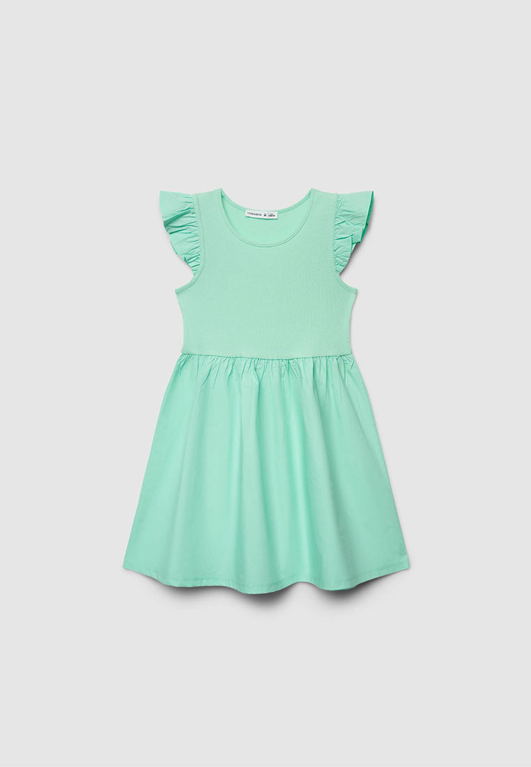 Skater Dress with Ruffle Sleeve for Girls