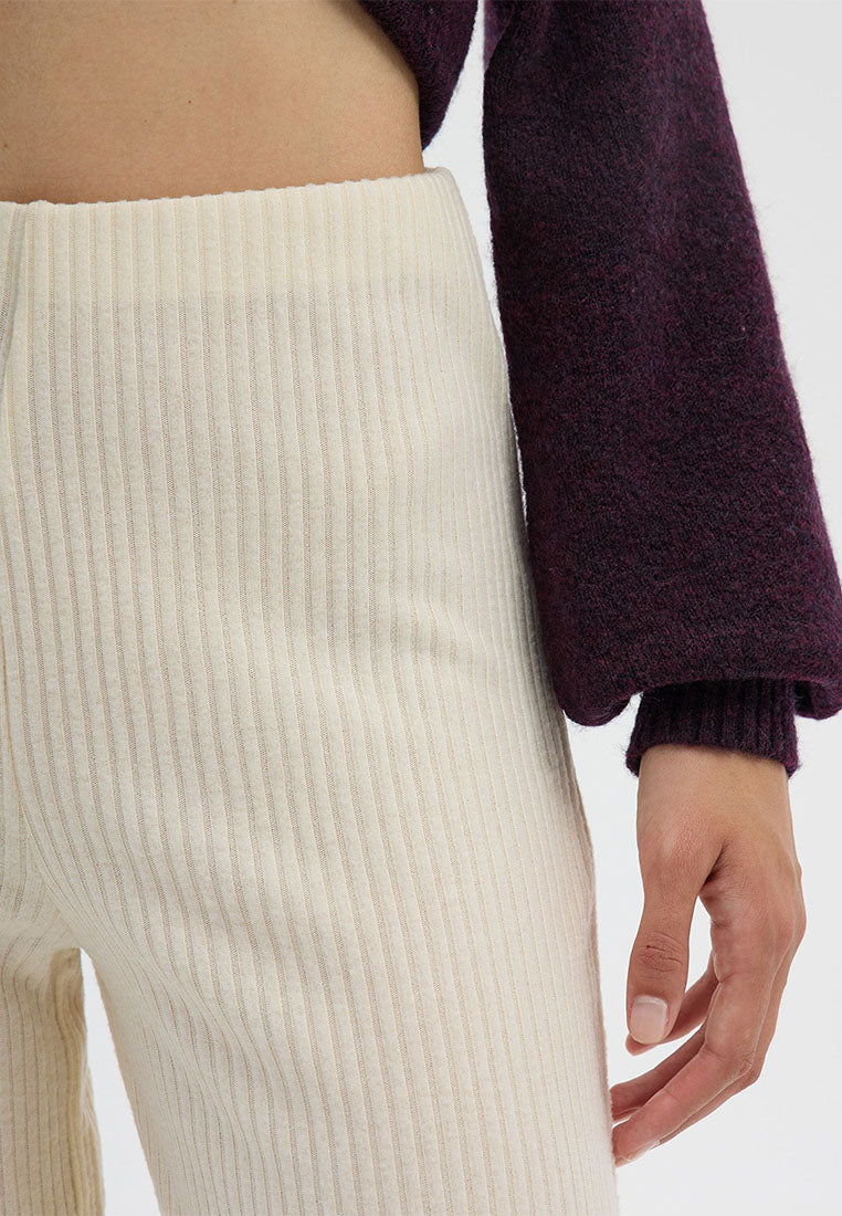Women's Ribbed Maxi Wide Leg Trousers