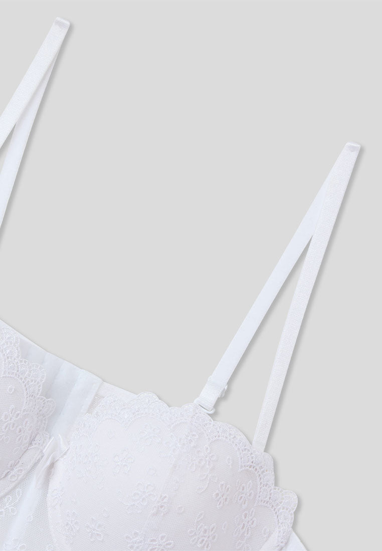 Women's Eyelet Embroidered Lace Bustier Top