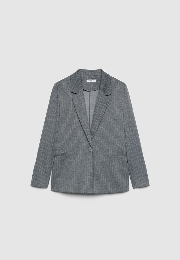 Women's Relaxed Fit Pinstriped Blazer