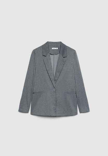 Women's Relaxed Fit Pinstriped Blazer