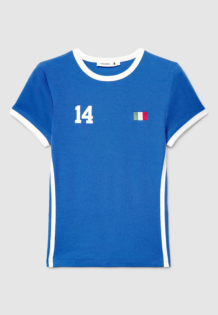 Women's Crop Short Sleeves Printed T-Shirt