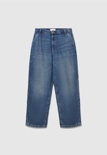 Women's Baggy Mid-Wash Jeans
