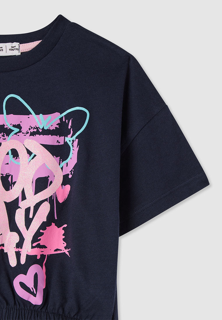 Kids Girls Short-sleeved T-shirt