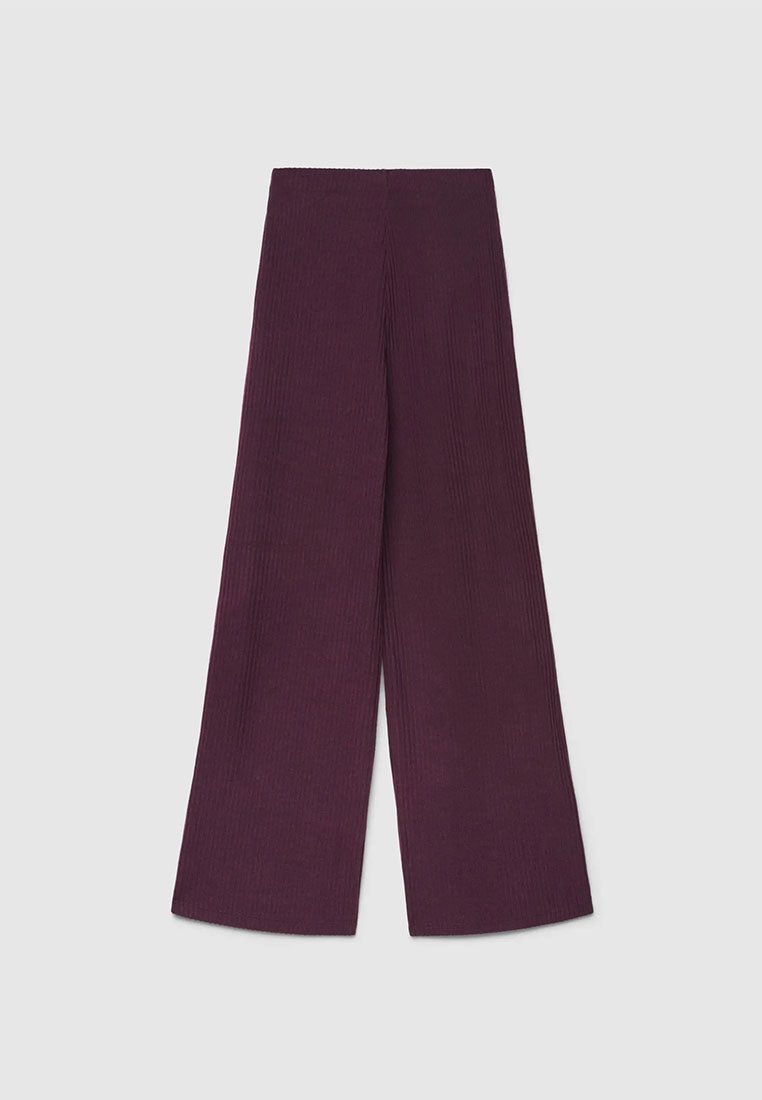 Women's Ribbed Maxi Wide Leg Trousers