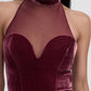 Women's Halter top with tulle insert