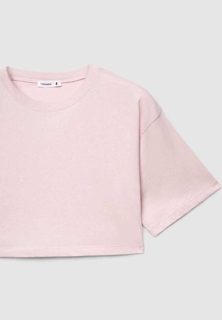 Solid Colour Crop Top T-shirt