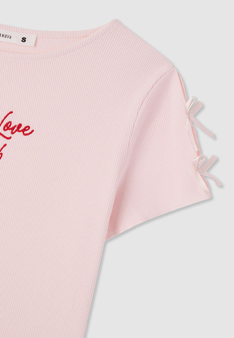 Women's Crop T-shirt with Side Bows