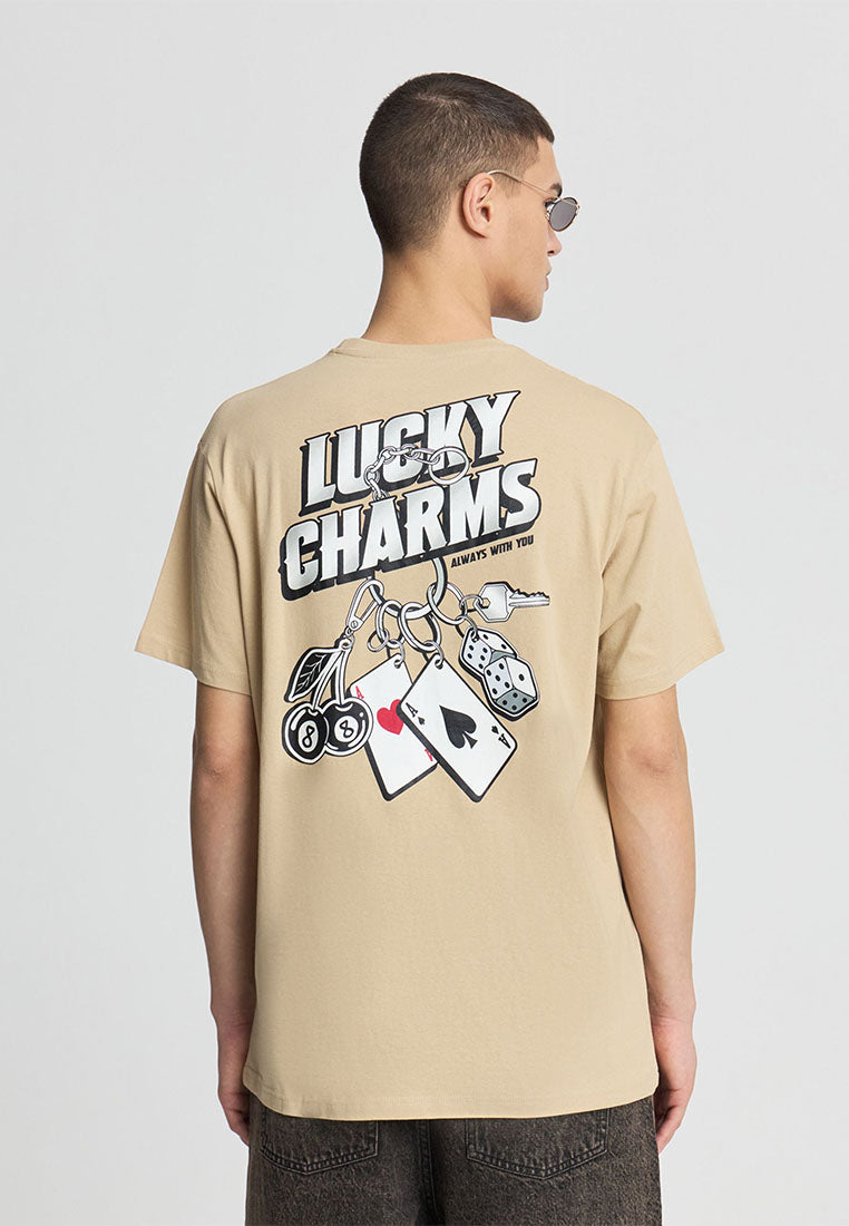 Men's Double-sided dice and card Print Tee