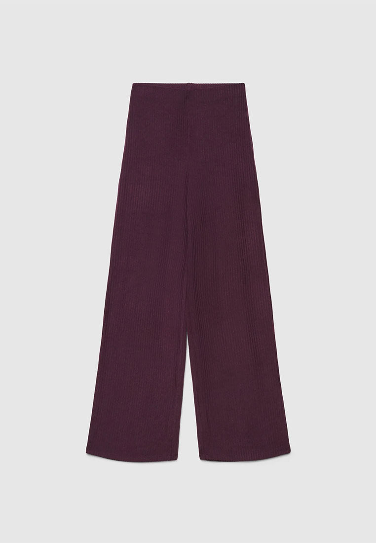 Women's Ribbed Maxi Wide Leg Trousers