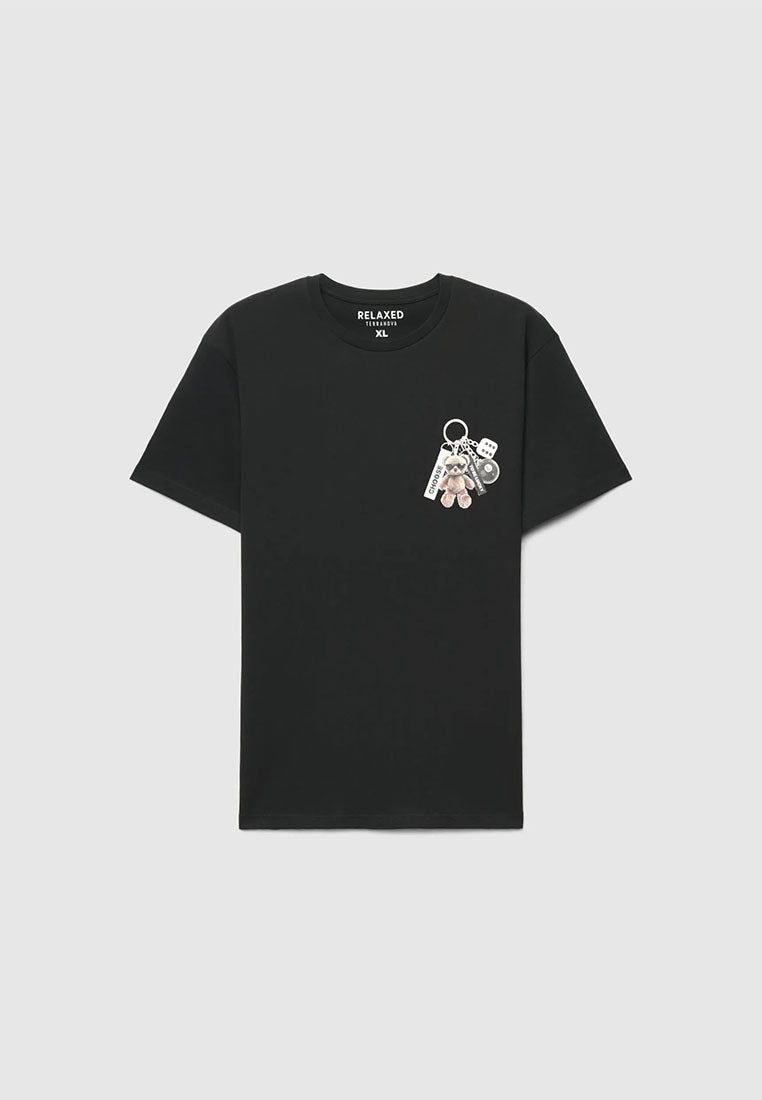 Men's Teddy Bear Keychain Relaxed Graphic T-Shirt