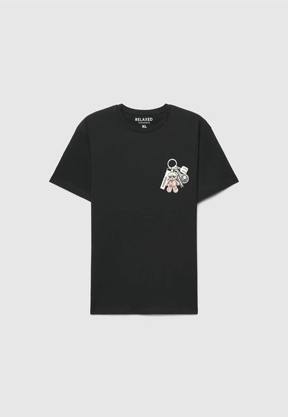 Men's Teddy Bear Keychain Relaxed Graphic T-Shirt