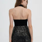 Women's Halter top with tulle insert