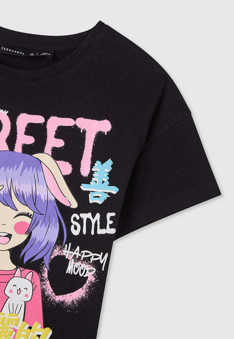 Kids Girls Short-sleeved T-shirt