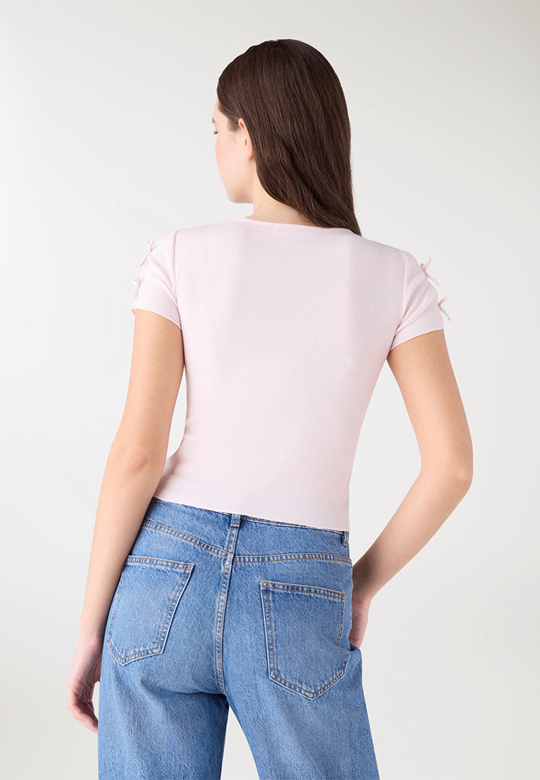 Women's Crop T-shirt with Side Bows
