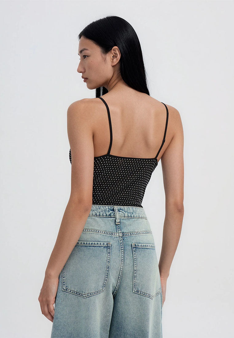 Women's Bodysuit with cups and rhinestones