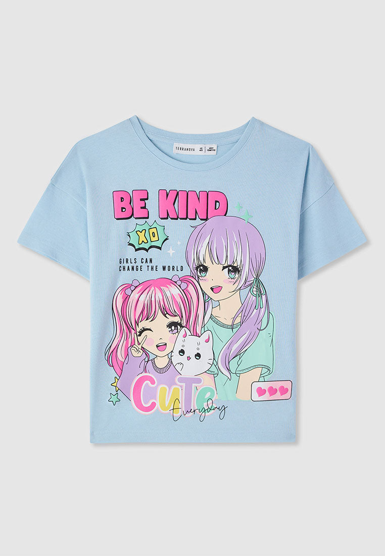 Kids Girls Short-sleeved T-shirt