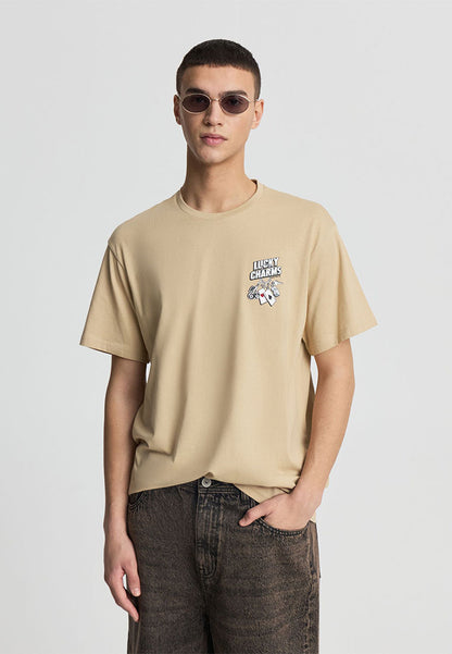 Men's Double-sided dice and card Print Tee