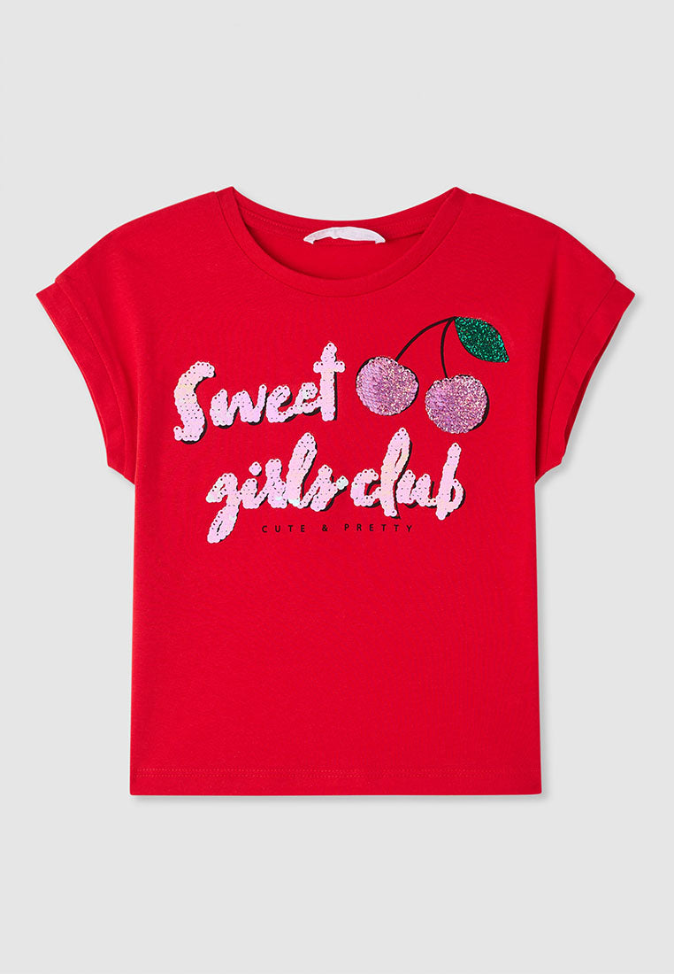 Kids Girls Short-sleeved T-shirt