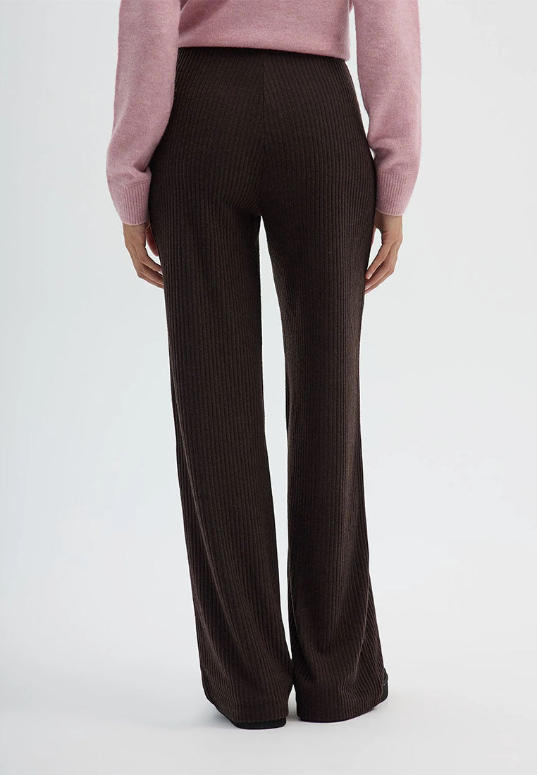 Women's Ribbed Maxi Wide Leg Trousers