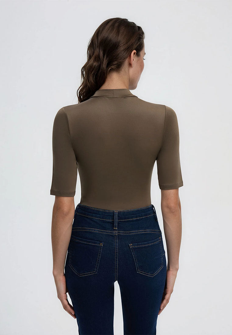 Women's Plain Turtleneck Bodysuit