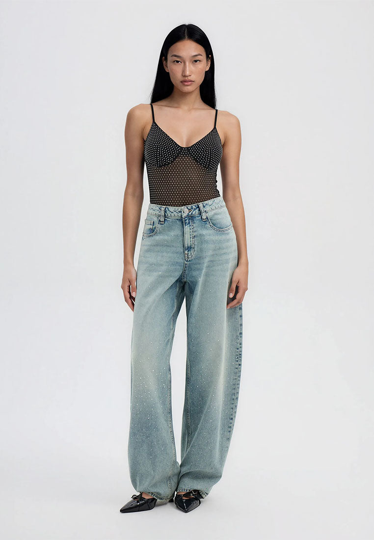 Women's Bodysuit with cups and rhinestones