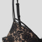 Women's Strappy Floral Lace Longline Bralette