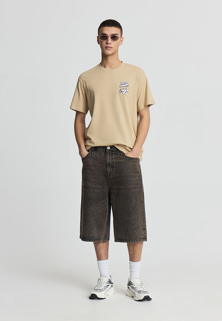 Men's Double-sided dice and card Print Tee
