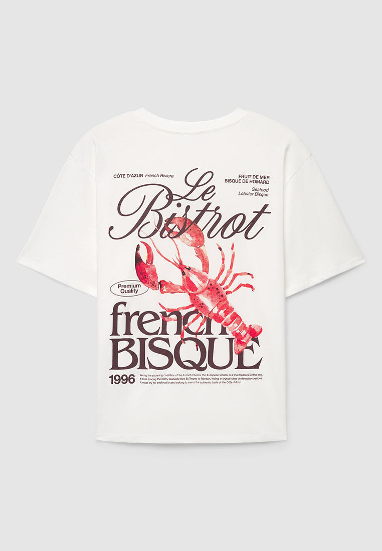 Women's Wide T-shirt with Lobster Print