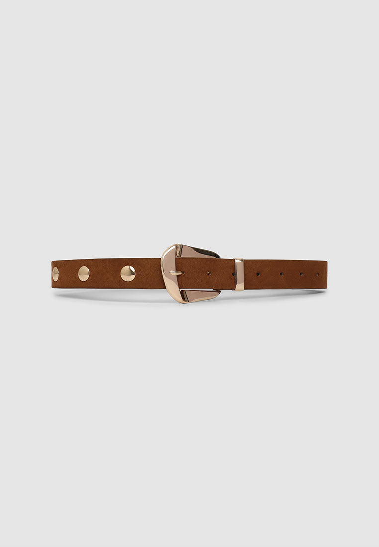 Women's Studded suede-effect belt