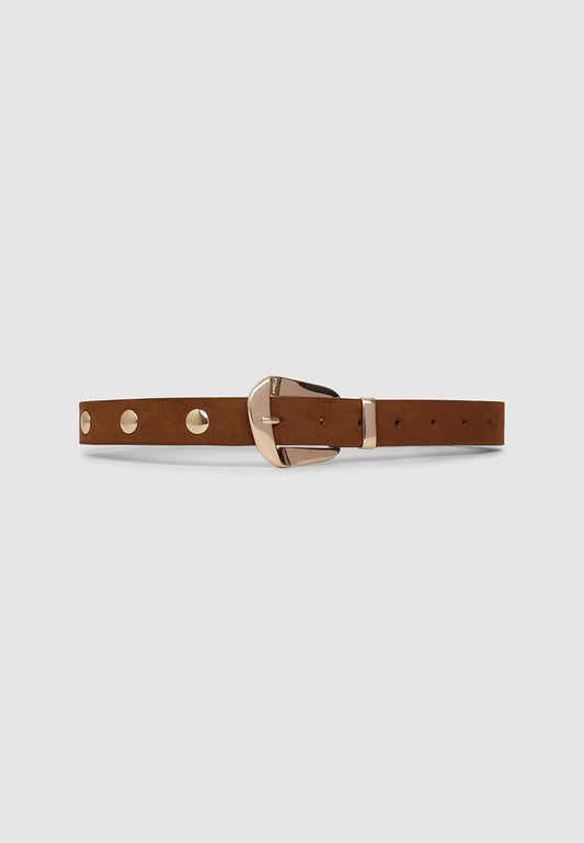 Women's Studded suede-effect belt